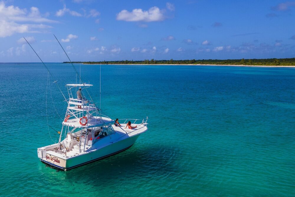 Your fishing adventure starts on a 38’ Bertram offshore sport fishing boat!