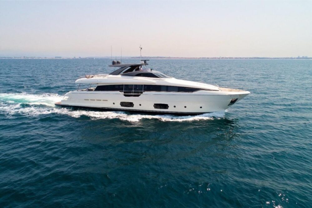 Discover unparalleled luxury aboard our 96’ Ferretti Mega Yacht.