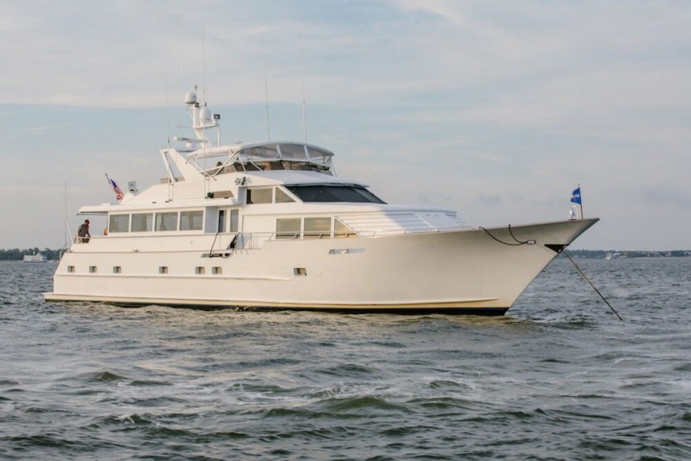 The biggest and most opulent charter boat in Charleston is called "Miss Emily."